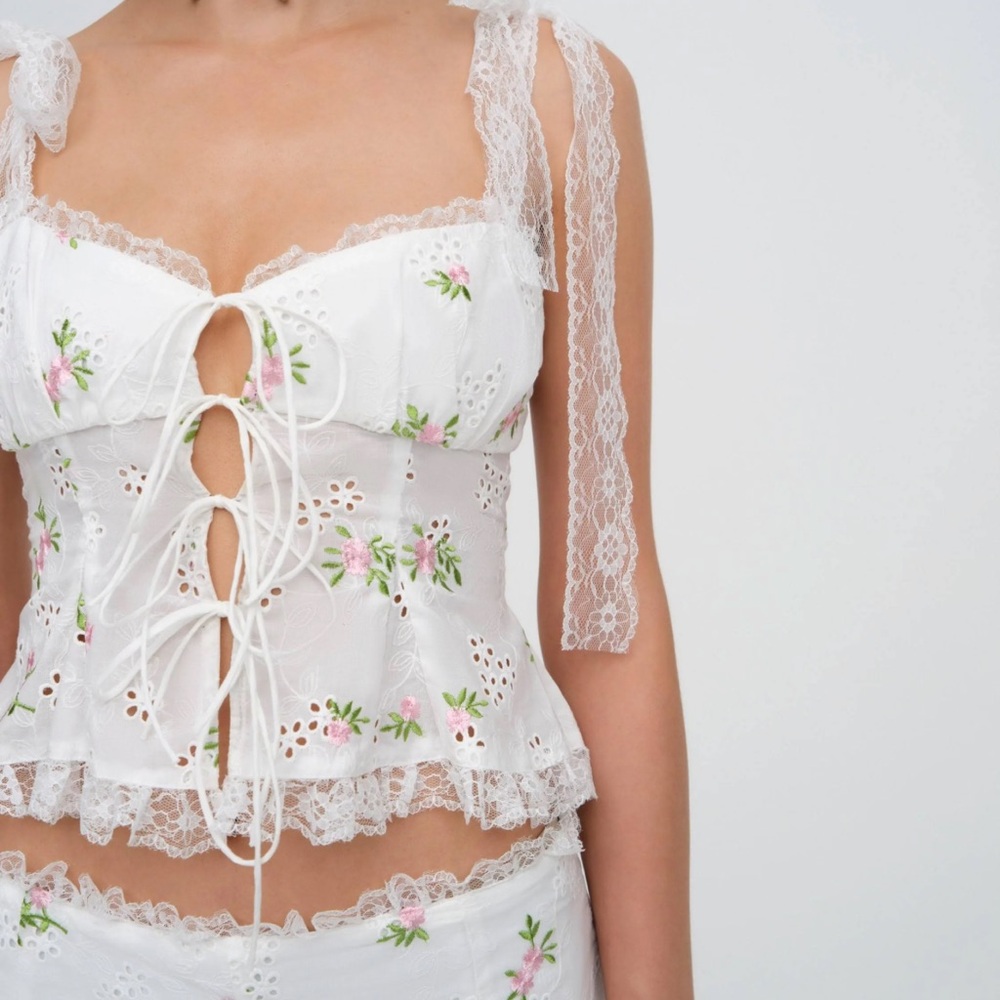 For Love & Lemons Kinsley Eyelet Top